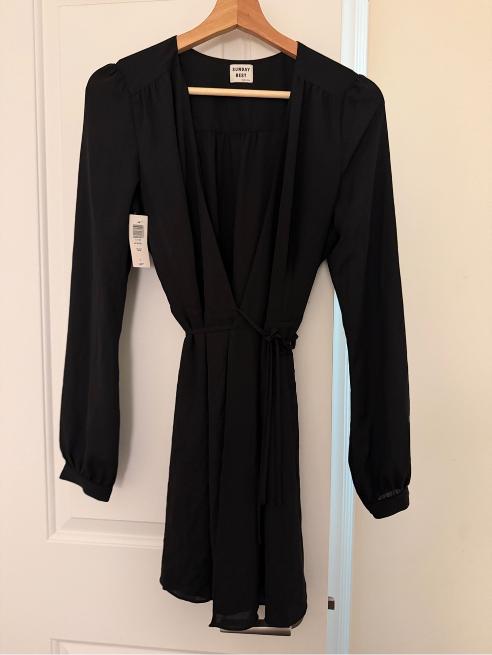 Sunday Best Black Long-Sleeve Wrap Romper
